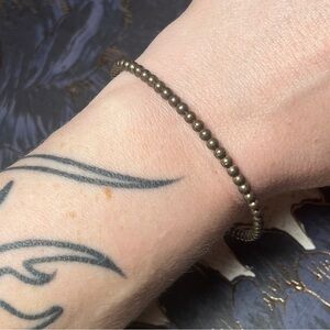 Vintage Light and Flexible 925 Sterling Silver Beaded Cuff Bracelet D1